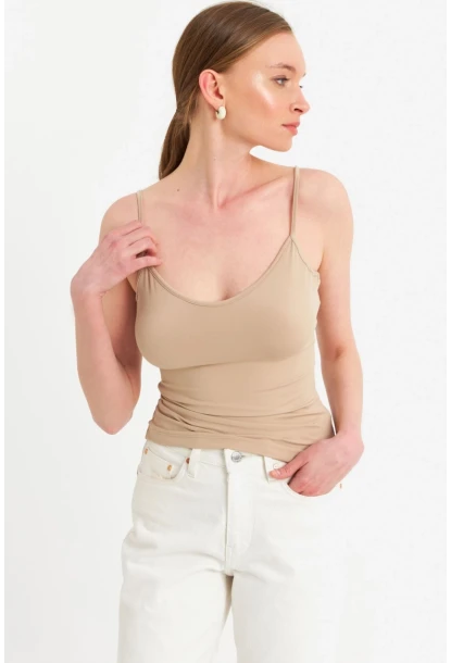 Kadın Vanilya Askılı Basic Atlet FLS06