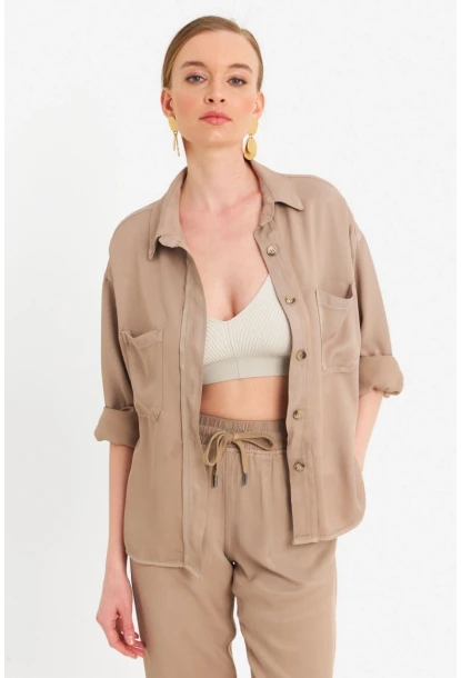 Kadın Vizon Tensel Gömlek SUN202