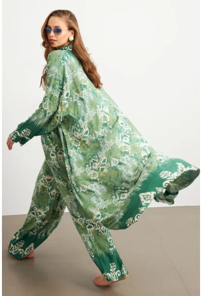 Kadın Yeşil Kaftan Takım Sİ159