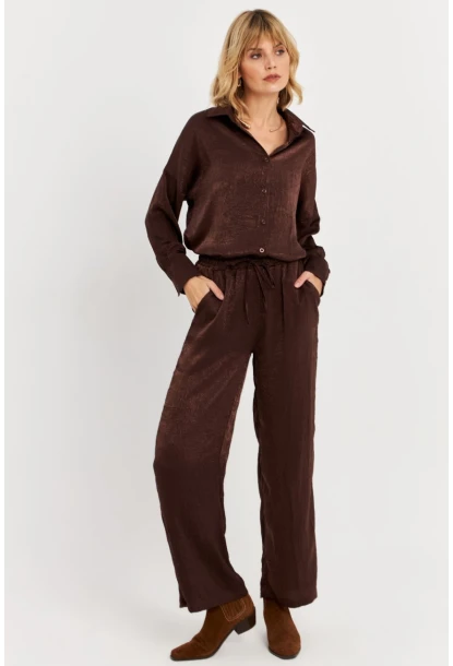 Kadın Acı-Kahve Saten Pantolon MCAR1128