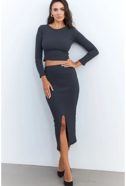 Kadın Antrasit Basic Kaşkorse Alt- Üst Takım XL2042