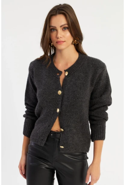 Kadın Antrasit Hırka YV285