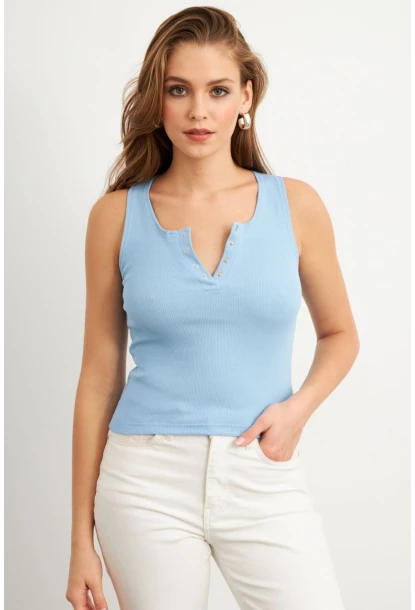 Kadın Bebe Mavi Patlı Kaşkorse Bluz MK02