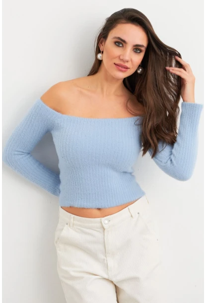 Kadın Bebe Mavi Yumuşak Dokulu Bluz SE7