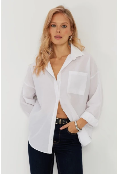 Kadın Beyaz Basic Gömlek ZER403