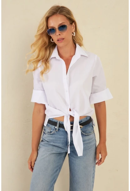 Kadın Beyaz Basic Gömlek ZER409