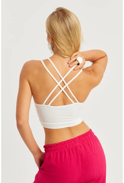 Kadın Beyaz Gloplu Büstiyer CG349