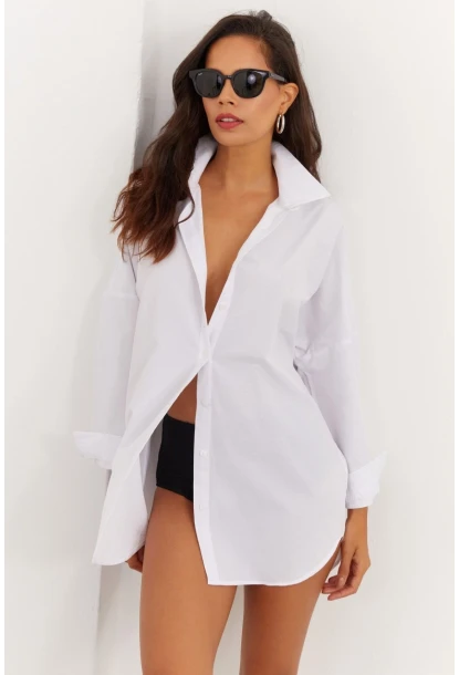 Kadın Beyaz Salaş Gömlek SF2132