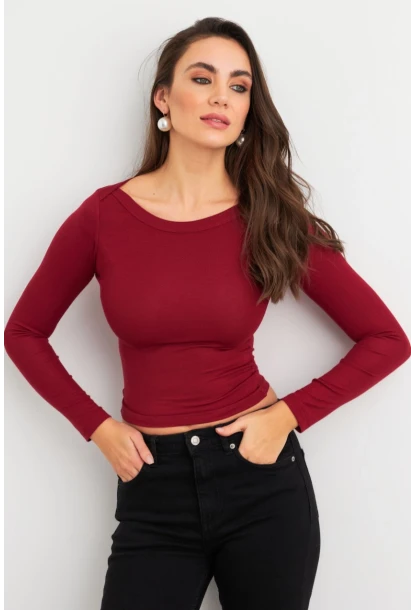 Kadın Bordo Bluz MX9390