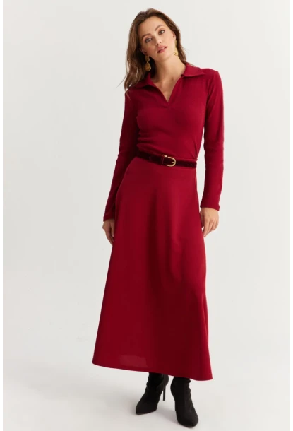 Kadın Bordo Çan Etek MLON3005