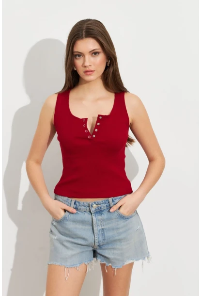 Kadın Bordo Patlı Kaşkorse Bluz MK02