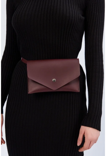 Kadın Bordo Suni Deri Bel Çantası BE73