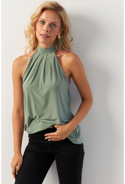 Kadın Çağla Sırtı Damla Yılbaşı Bluz LPP5043