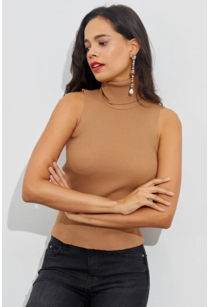 Kadın Camel Balıkçı Bluz YV97