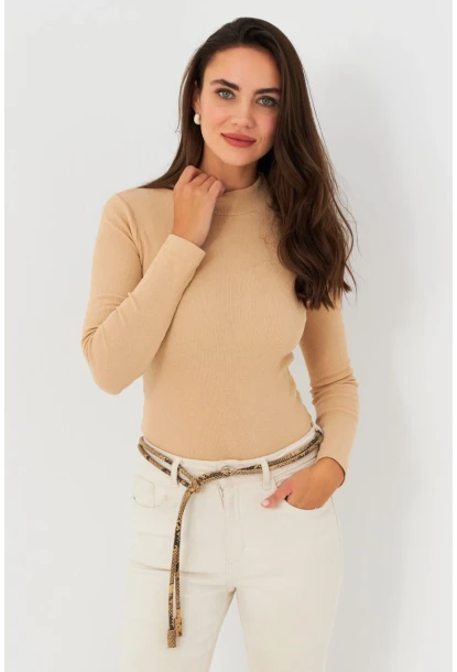 Kadın Camel Kaşkorse Basic Bluz AYD389