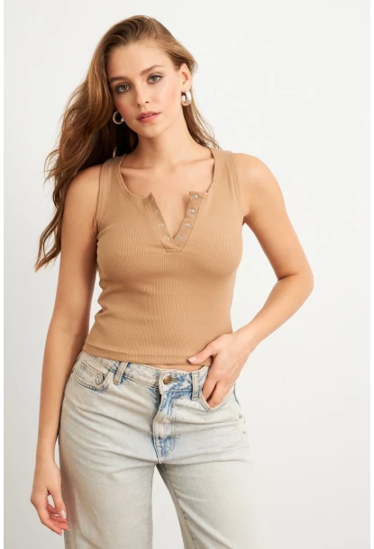 Kadın Camel Patlı Kaşkorse Bluz MK02