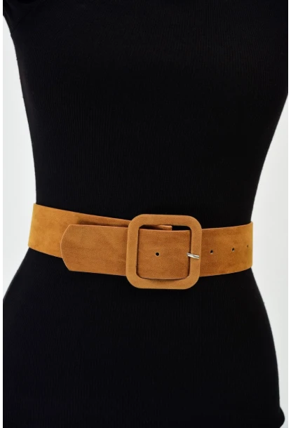 Kadın Camel Süet Kemer BE41