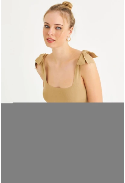 Kadın Camel Triko Bluz YV236