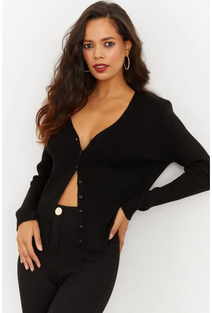 Kadın Düğmeli Triko Hırka YV94