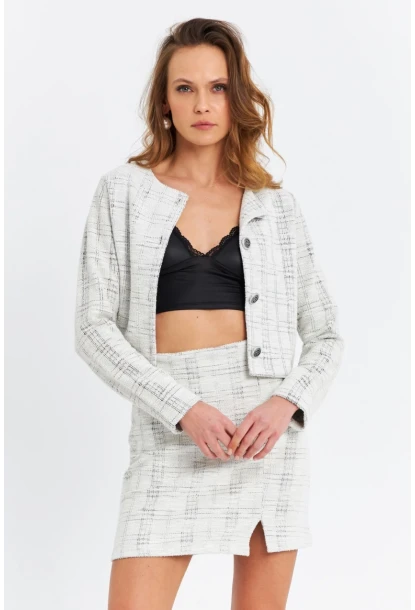 Kadın Ekru Ceket Etek Takım SE9