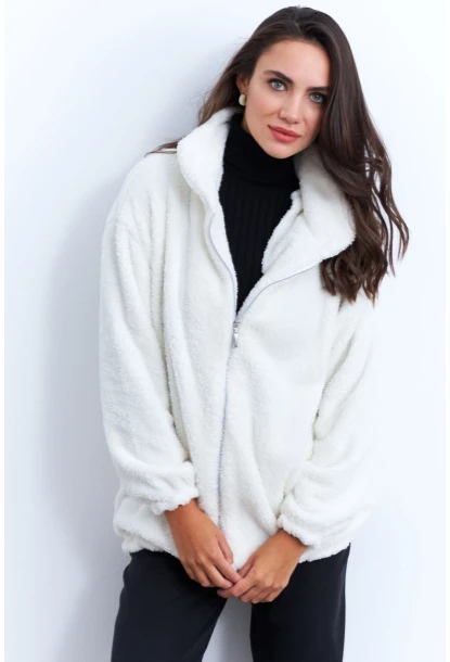 Kadın Ekru Peluş Mont LYT58