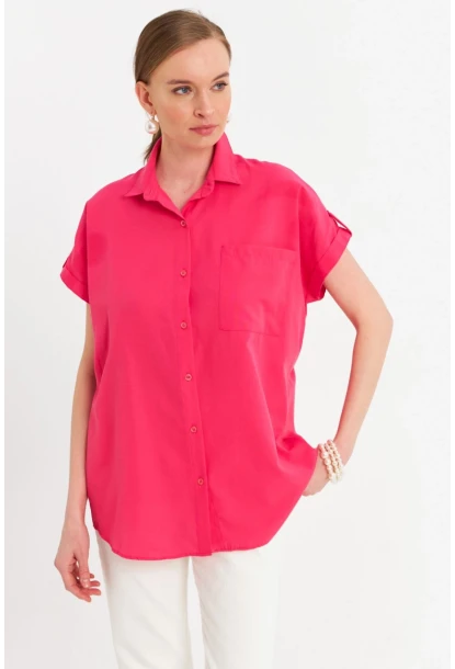 Kadın Fuşya Basic Gömlek MZER427