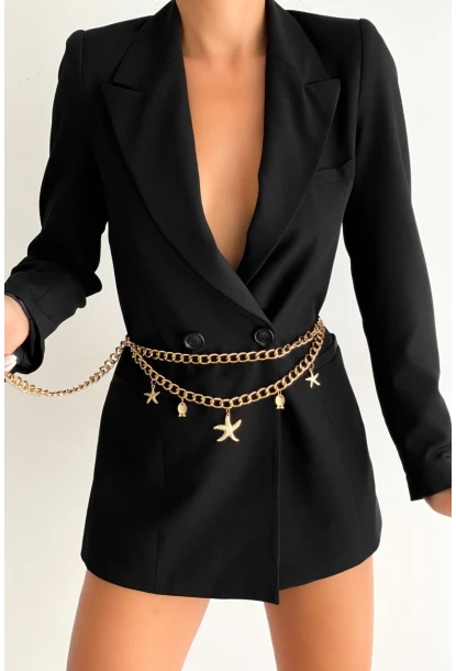 Kadın Gold Rengi Yıldız Zincir Kemer BE653