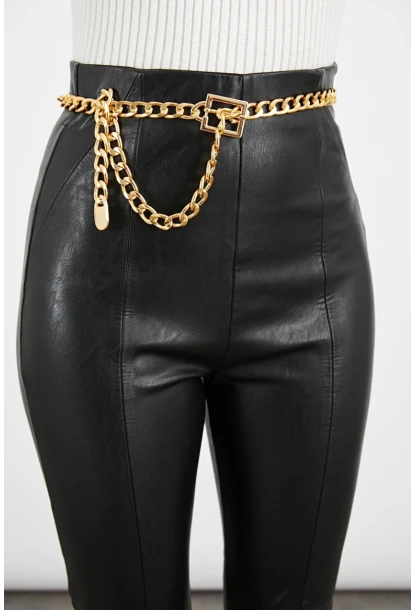 Kadın Gold Rengi Zincir Kemer BE594