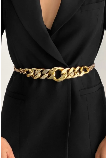 Kadın Gold Rengi Zincir Kemer BE629