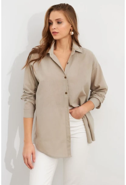 Kadın Gri Gömlek Q1100