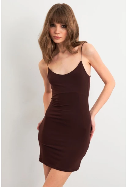 Kadın Kahverengi  Maxi Elbise MEN2059