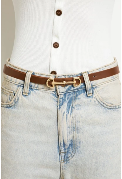 Kadın Kahverengi Tokalı Kemer BE699