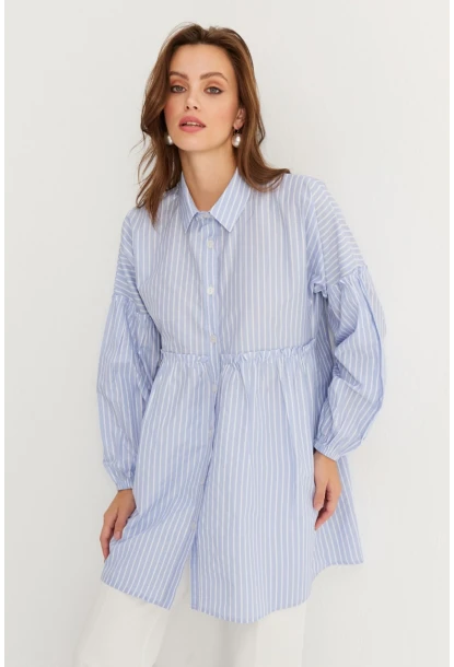 Kadın Mavi Tunik Gömlek MASF12