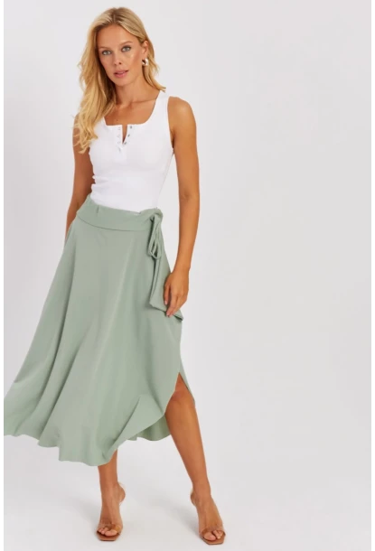 Kadın Mint Asimetrik Etek LV176