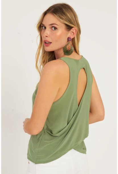 Kadın Mint Sırtı Çapraz Bluz YZ1029
