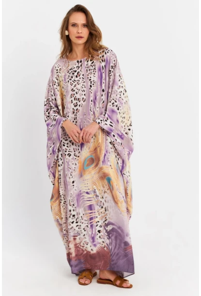Kadın Multi İpek Kaftan Elbise MALO4010