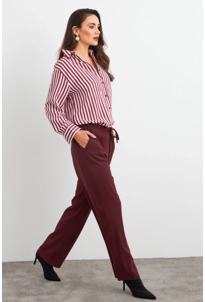 Kadın Mürdüm Pantolon ELA6647