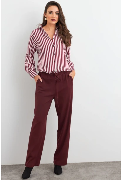 Kadın Mürdüm Pantolon ELA6647