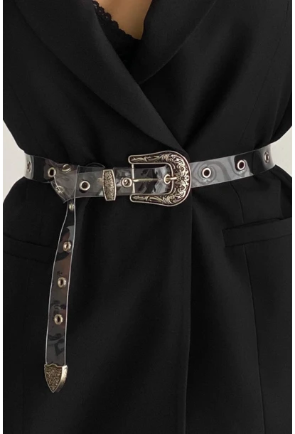 Kadın No Color Kuş Gözlü Şeffaf Kemer BE620