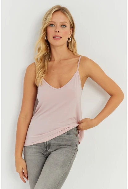 Kadın Pudra Askılı Bluz AYD269