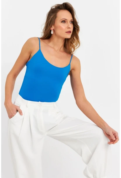 Kadın Saks Çıtçıtlı Body ZH129