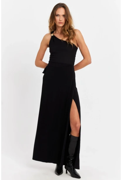 Kadın Siyah Anvelop Etek HOR41