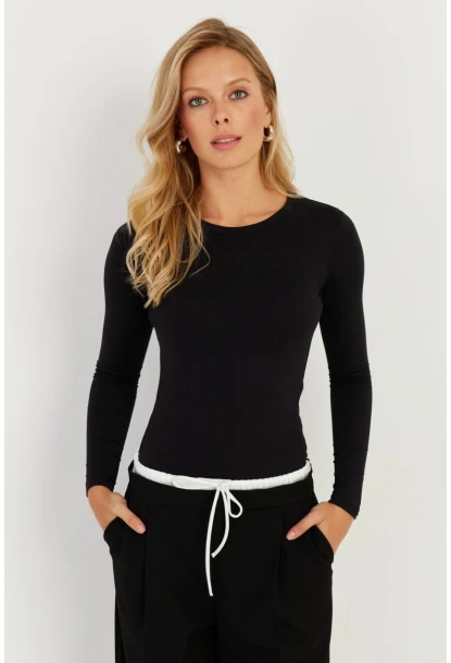 Kadın Siyah Bluz LPP1253