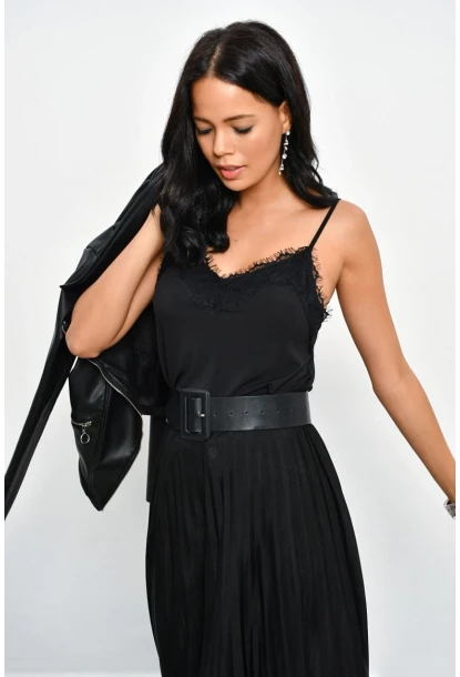 Kadın Siyah Dantelli Atlet LPP5008