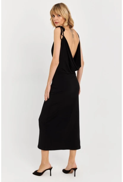 Kadın Siyah Degaje Maxi Elbise HOR0071