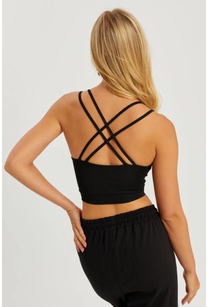 Kadın Siyah Gloplu Büstiyer CG349