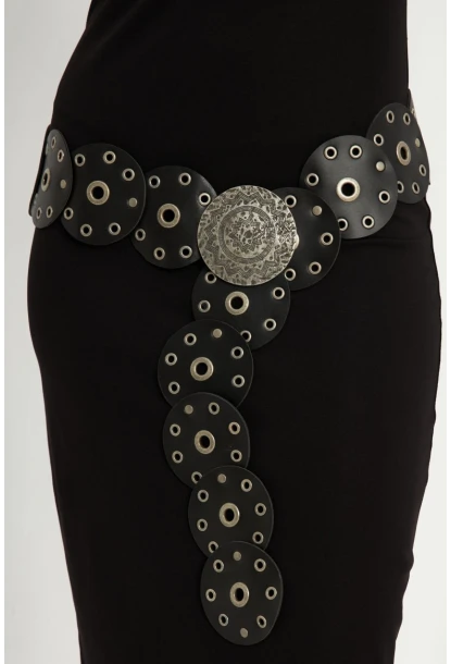 Kadın Siyah Halkalı Kemer BE703