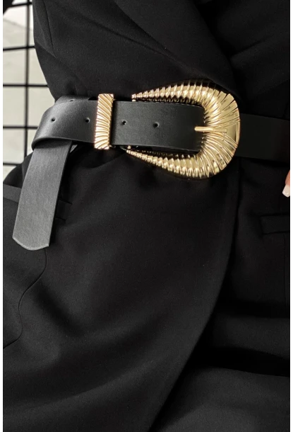 Kadın Siyah İstiridye Tokalı Kemer BE613