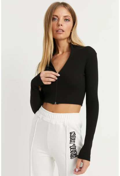 Kadın Siyah Kaşkorse Kısa Ceket EY1057