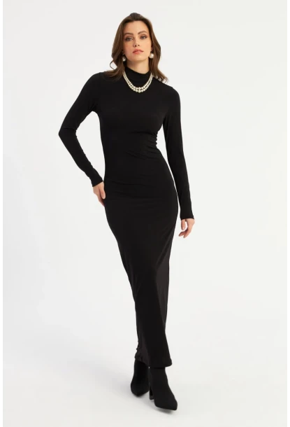 Kadın Siyah Maxi Elbise MLİK100